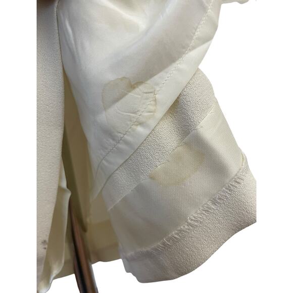 Vtg 80s Lime Nite Dress Sz L Ivory Beaded Backless Cocktail Wedding Bridal Elope - Picture 8 of 12